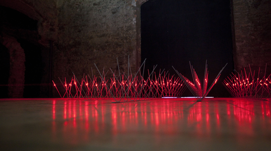 Eike: Scan, laser installation, 2012, photo: Zoltan Kerekes, Kiscelli Museum Budapest